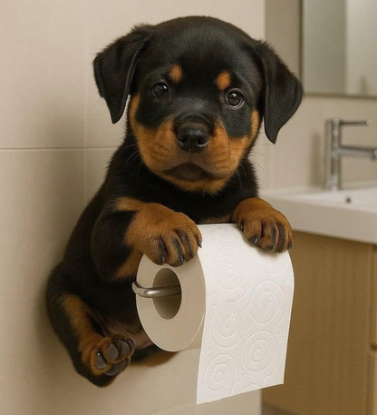 🐕Roztomilý držák na toaletní papír ve tvaru štěňátka – praktický a dekorativní!