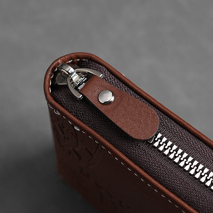 🔥🔥【Compre 1 y obtenga 1 gratis】Nueva y elegante cartera corta con cremallera de estilo retro para hombre.