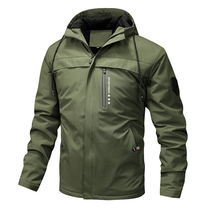 【50% de descuento】 [M-4XL] Chaqueta gruesa con capucha y cortavientos para hombre, otoño e invierno, para actividades al aire libre, informal, 2026
