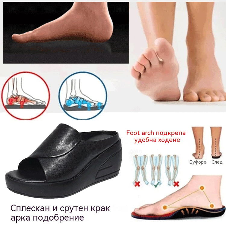🔥👡【35-42】Модерни дамски сандали от естествена кожа с мека и дебела подметка 2026
