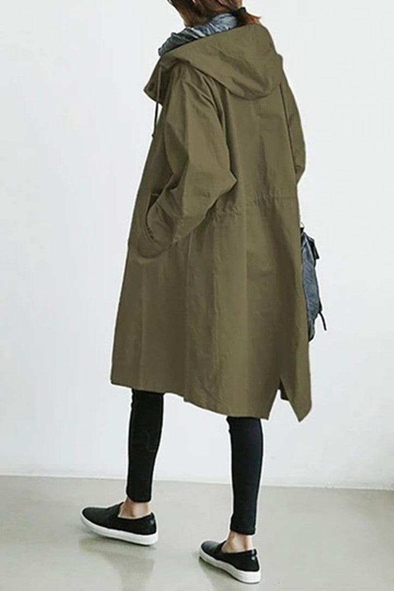 🌾✨【S-5XL】Nueva gabardina casual de mujer con mangas largas y capucha
