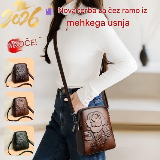 👜 Nova dvoslojna mehka usnjena torba za čez ramo
