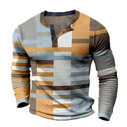 🌴🌈【50% sleva🔥】【S-4XL】👔😍 Nová kolekce pánských košil s potiskem, dlouhé rukávy, uvolněný styl Henry, dostupné ve více barvách