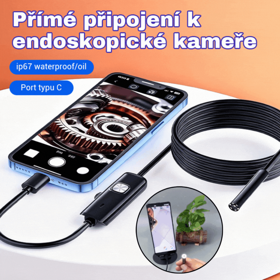 📱Nov 7 mm industrijski endoskop z neposrednim priključkom kamere tipa C za telefone Android (vodoodporen endoskop)