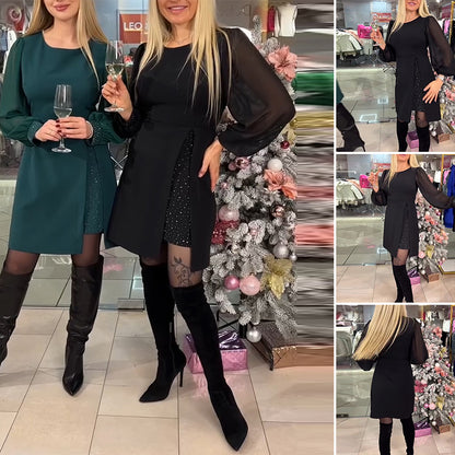 🌈💐【S-5XL】 Nové teplé a módní jednobarevné šaty-3852386