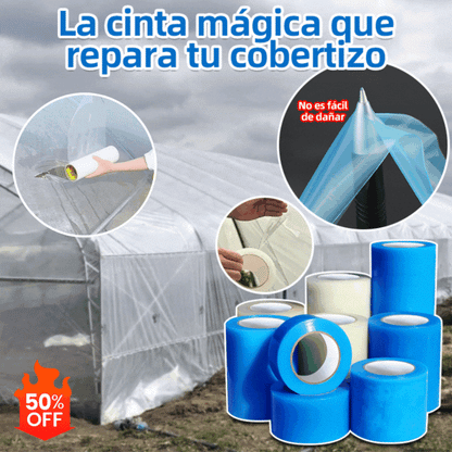 🌳👍👍【30 cm x 10 m】Cinta de reparación de invernaderos de verduras, cinta de reparación de película plástica