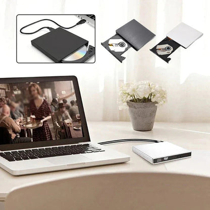 📢📢¡50% de descuento! Unidad de CD/DVD externa: Plug and Play, portátil y fácil de usar, compatible con sistemas Mac/Windows.