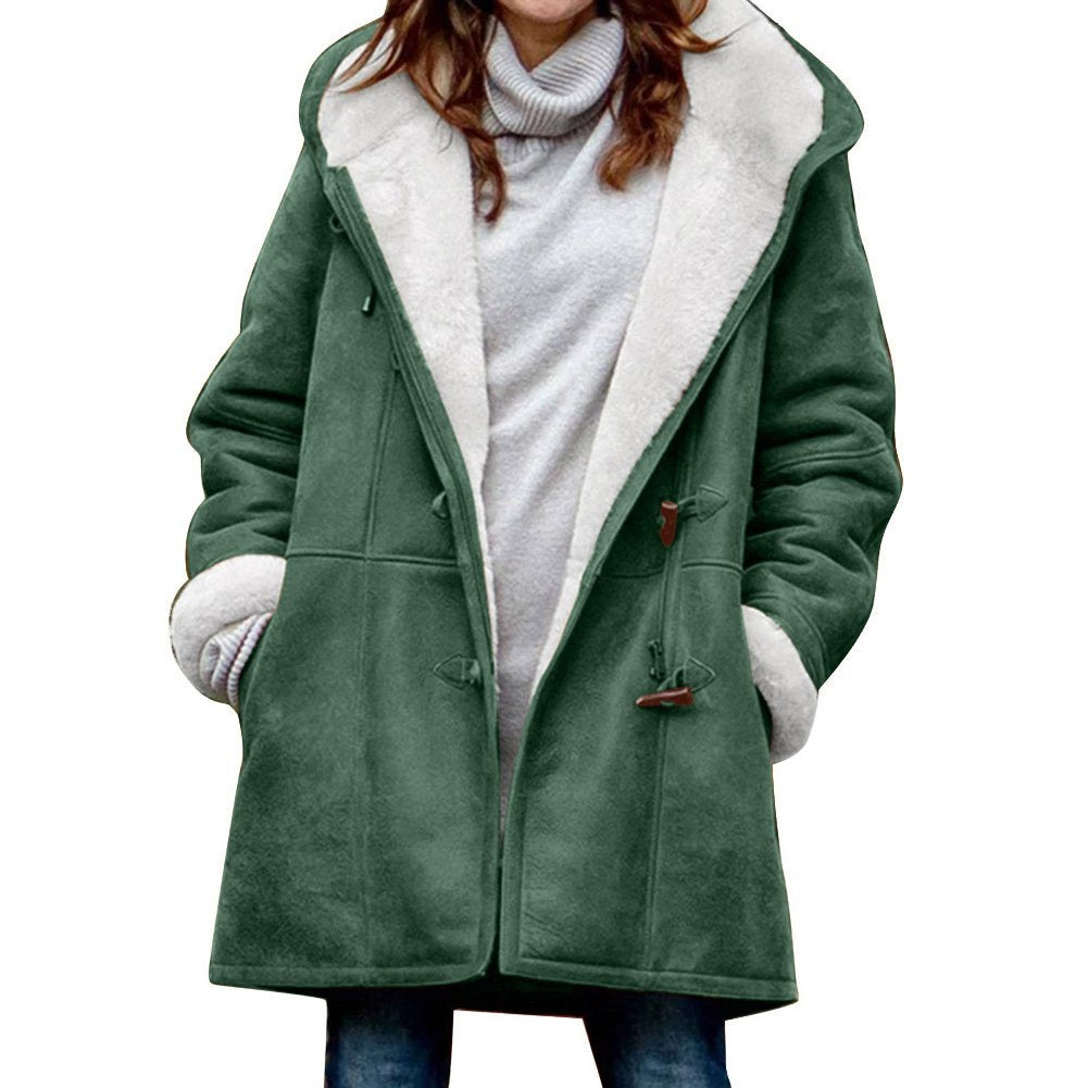🥼🔥【Omejena ponudba 50%】💖[S-5XL] Nova modna topla ženska jakna s kapuco iz leta 2025 s podlogo iz semiša in volne