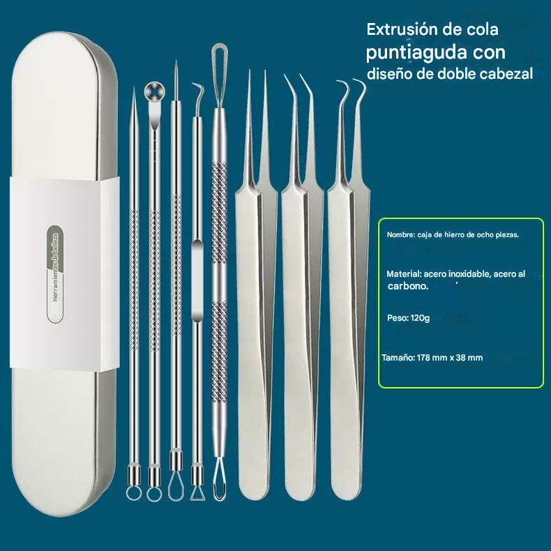 💓Compra 1 juego y llévate 1 gratis💥Kit profesional de herramientas de acero inoxidable para cuidado facial, seguro y preciso para uso en casa