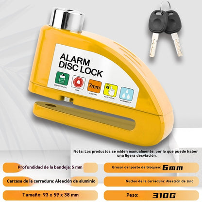🏍️💨Nuevo bloqueo de freno de disco para motocicleta recientemente actualizado con capacidad de carga, alarma antirrobo y función de bloqueo del freno de disco.