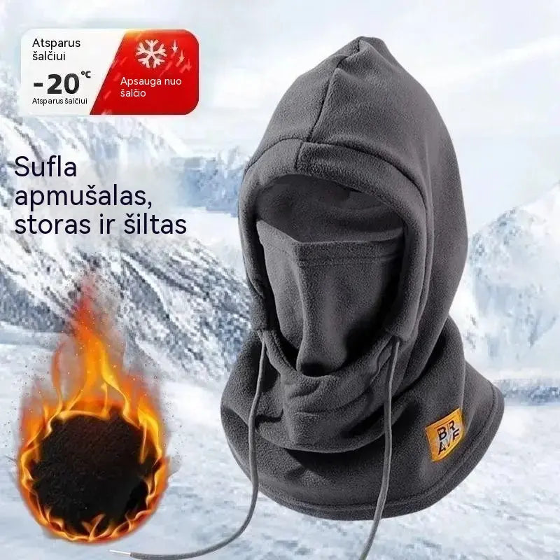 ❄️ Visiškai dengianti termo kepurė su flisiniu pamušalu, sauganti nuo šalčio net iki -20 °C. ⛷️ Puikiai tinka slidinėjimui, važiavimui motociklu ir veiklai lauke.