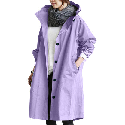 🌾✨【S-5XL】Nueva gabardina casual de mujer con mangas largas y capucha