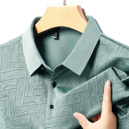 🔥【Nové pánské oblečení】【M-4XL】 Pánská pruhovaná polokošile s krátkým rukávem