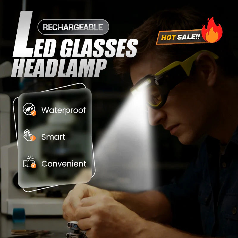 👓💡Linterna frontal LED recargable con gafas