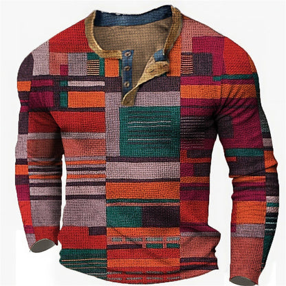 🌴🌈【50% sleva🔥】【S-4XL】👔😍 Nová kolekce pánských košil s potiskem, dlouhé rukávy, uvolněný styl Henry, dostupné ve více barvách