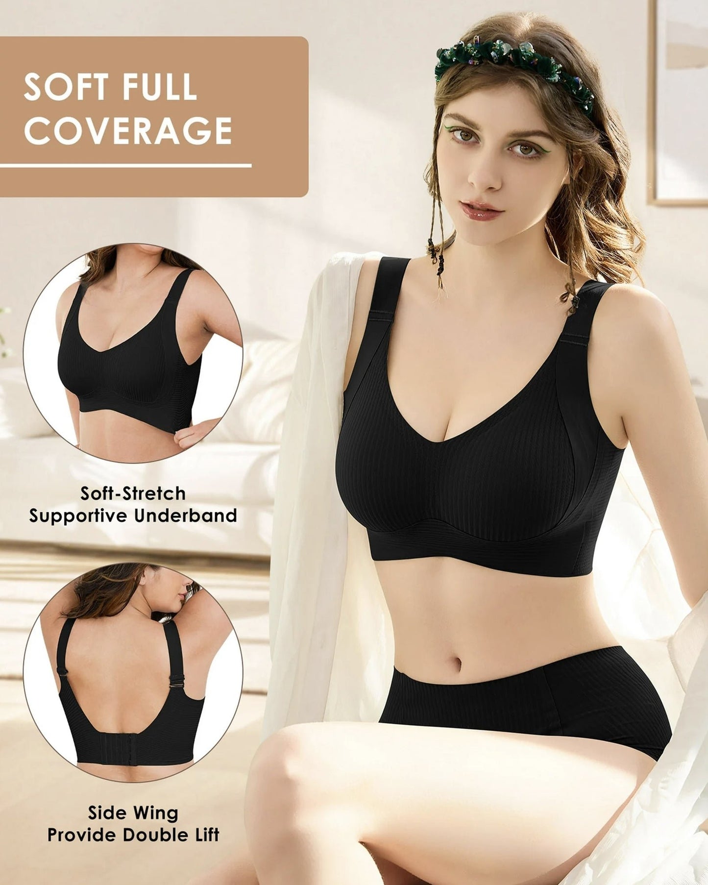 😍【Compra 1 y llévate 1 gratis】Sujetador inalámbrico de una pieza para mujer❤️【40-95 kg】