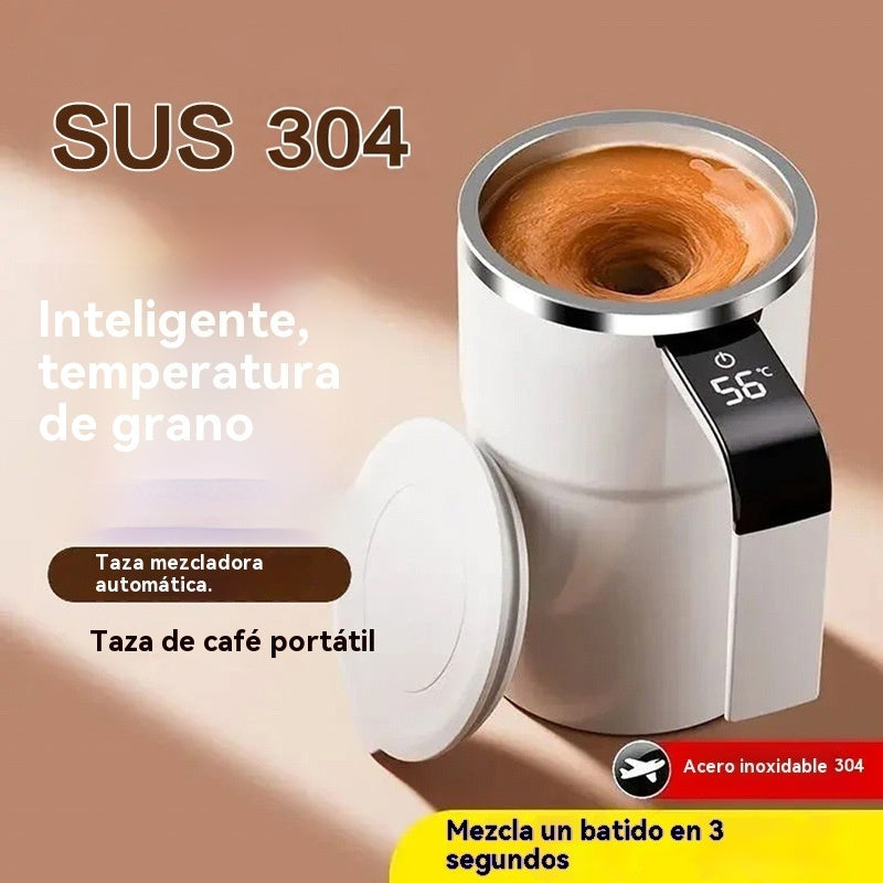 ☕🔋【Interior de acero inoxidable 304】Juego de tazas de café recargables con agitador magnético automático⚡