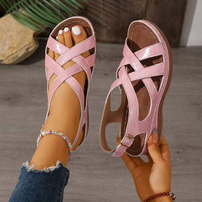 🍃【36-43】Nuevas sandalias de plataforma con cuña y hebillas.✅️【Pago contra entrega】