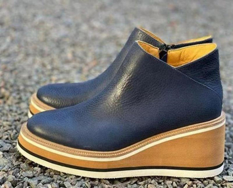 【35-43】Nuevos botines de cuero informales de gran tamaño