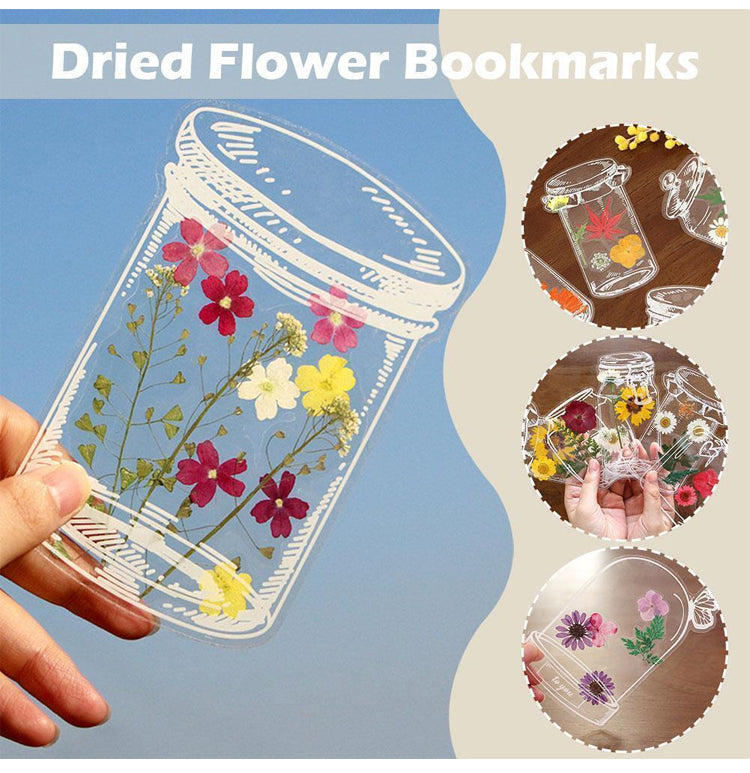 🌸🌷 【80 piezas】Materiales DIY para marcapáginas de flores secas y láminas de plastificado -Flor no incluida