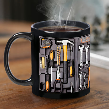 🔥☕Ustvarjalna 3D skodelica v obliki orodja z ročajem in veliko prostornino