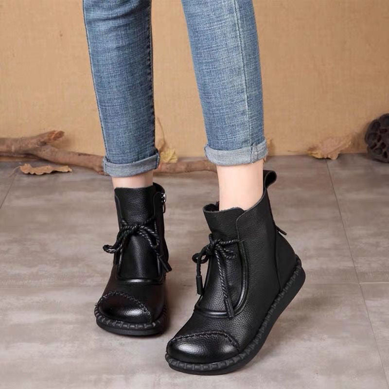 🔥✨【35-40】👢Vysoce kvalitní módní dámské retro měkké kožené kotníkové boty