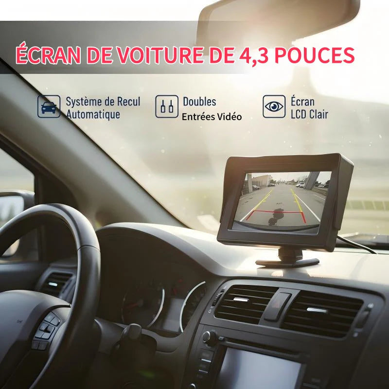 🔥Monitor de visión trasera universal de alta definición para automóviles, monitor de visión trasera universal de alta definición de 4,3 pulgadas y 12 V.