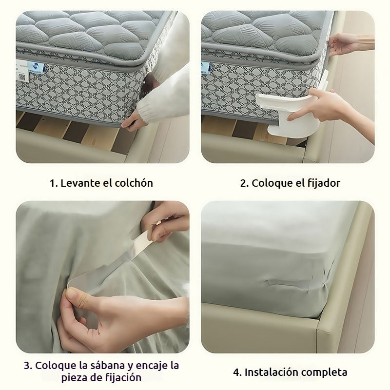 【Compra 4 y llévate 4 gratis】🧵🏠Sujetadores Invisibles para Sábanas – Sin Agujas, Antideslizantes y Fáciles de Usar