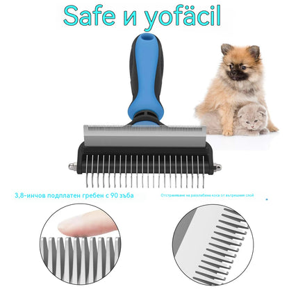 🐾 Професионален инструмент за премахване на мъртва козина от кучета и котки: нежен, ефективен и без косми у дома ✨💖