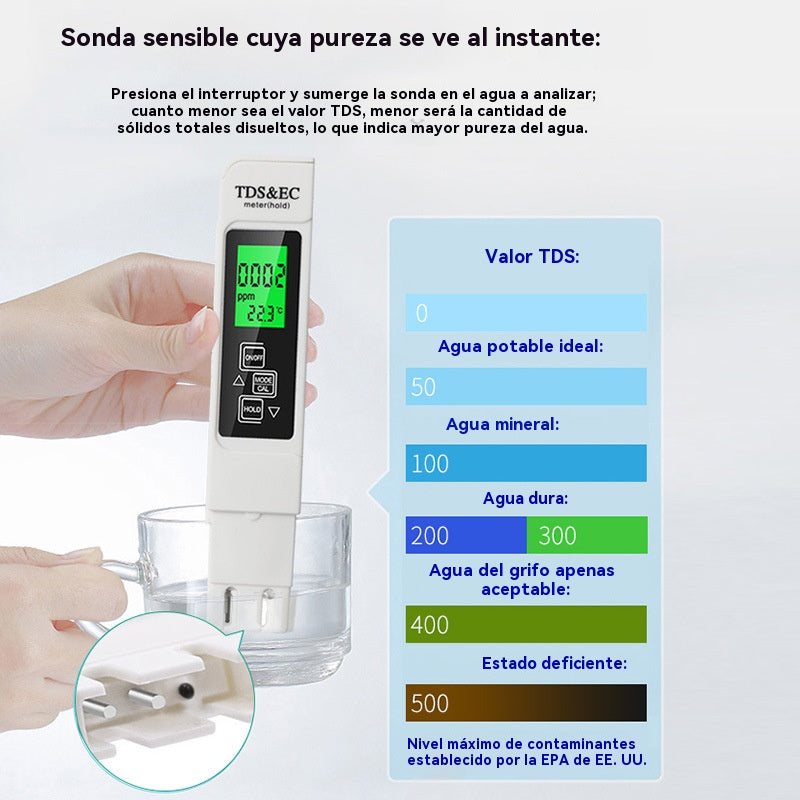 🔥【Compra 1 y llévate otro gratis】Analizador digital de calidad del agua con medidor TDS