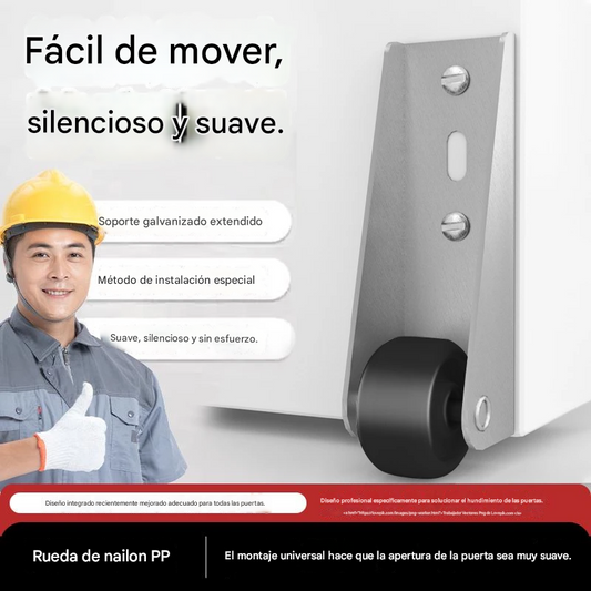 【8 ruedas + 32 tornillos】🚪 Soporte con Rueda para Puerta Caída – Silencioso, Ajustable y Fácil de Instalar 🔧