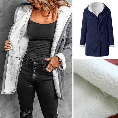 🥼🔥【Omejena ponudba 50%】💖[S-5XL] Nova modna topla ženska jakna s kapuco iz leta 2025 s podlogo iz semiša in volne