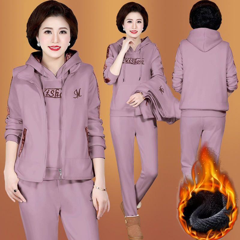 🔥【Pantalón + Suéter + Chaqueta】Nuevo traje acolchado y grueso de otoño e invierno 2025 para deportes y ocio.