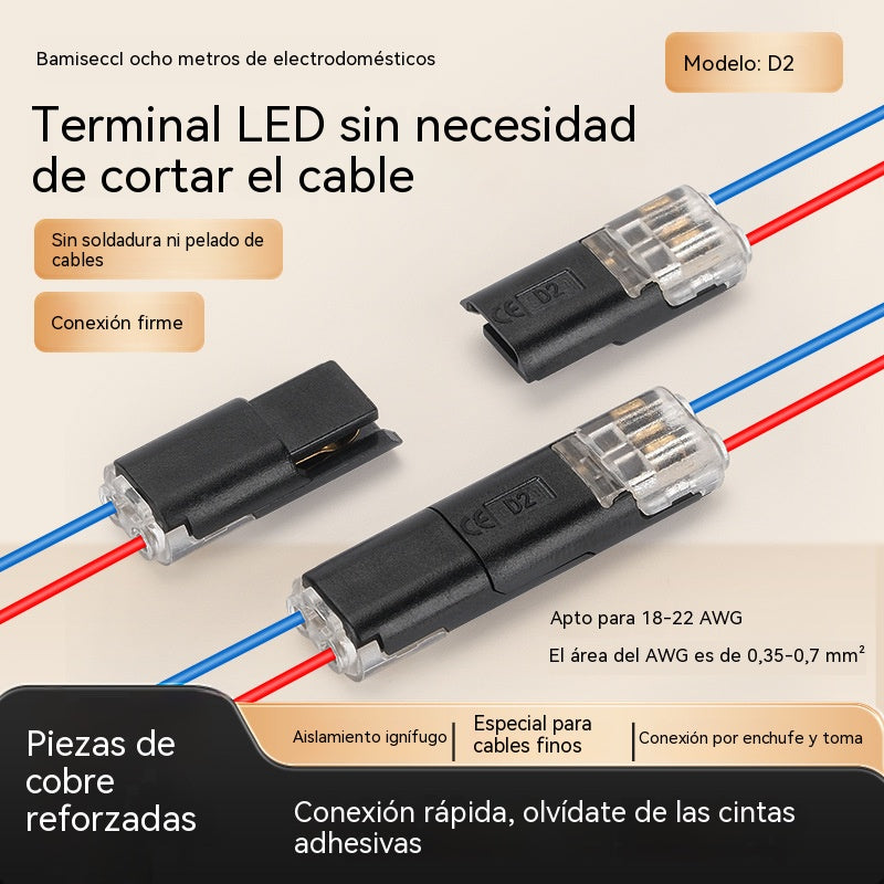 【¡Compra 20 y llévate 20 gratis!】🏆 Bloques de terminales LED sin soldadura ni pelado