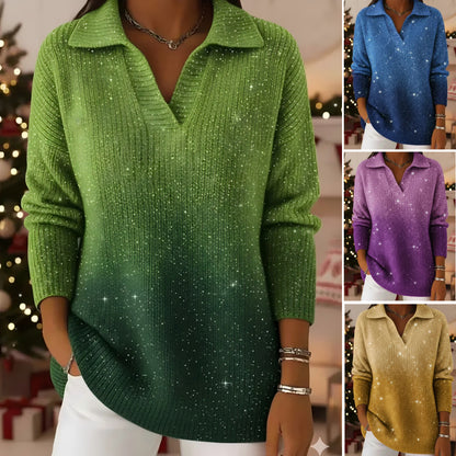 🔥【S-5XL】Suéter de punto de ensueño con estampado de cielo estrellado degradado