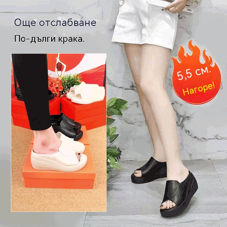 🔥👡【35-42】Модерни дамски сандали от естествена кожа с мека и дебела подметка 2026
